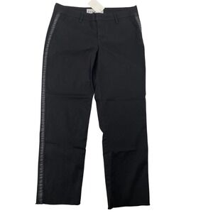 Frank & Eileen Pants Size 4 Black Good Tuxedo Stripe Raw Hem